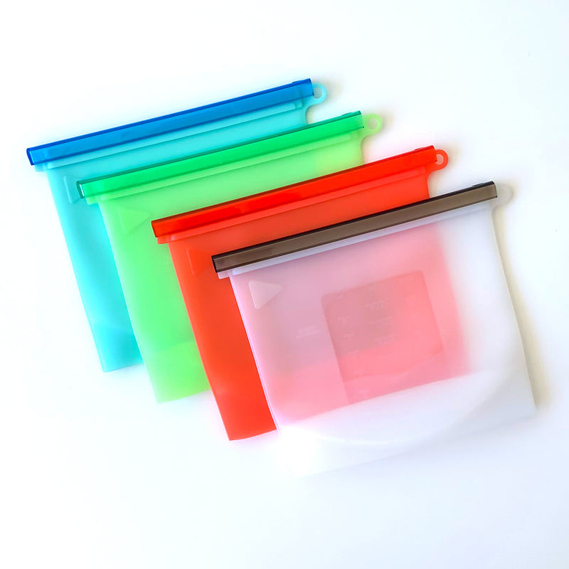 Honest Goods 7-Piece Silicone Food Storage Bags (Assorted Colors)