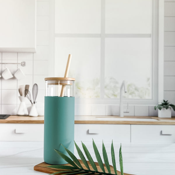 Glass Tumbler with Bamboo Lid