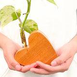 Handmade Wooden Heart Plant Holder
