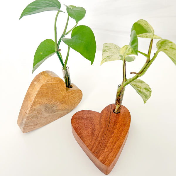 Handmade Wooden Heart Plant Holder