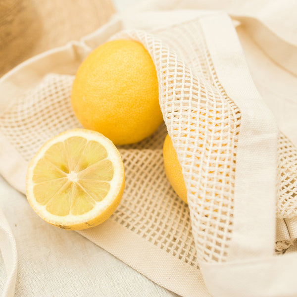 100% cotton reusable bag for groceries.